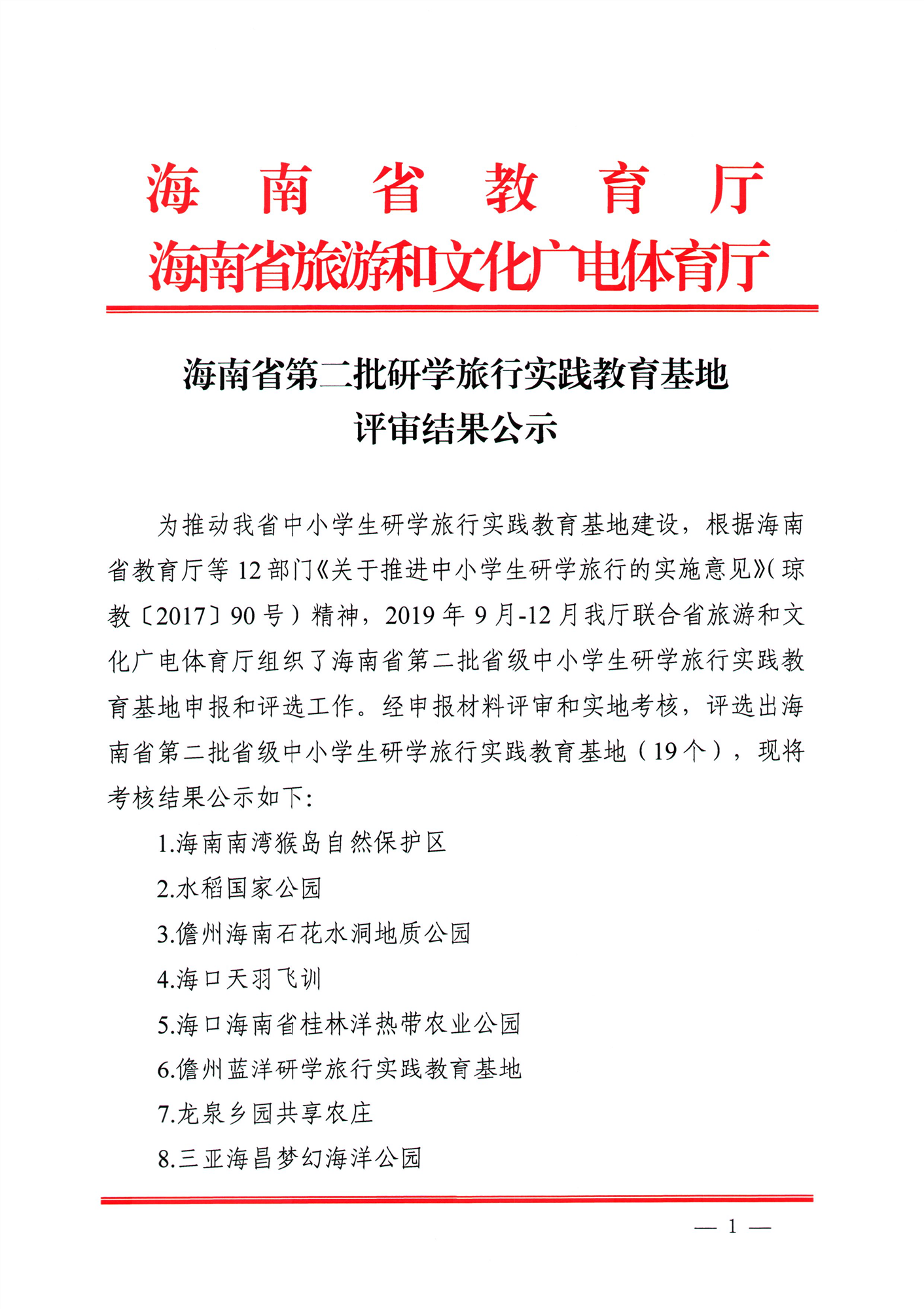 海南省第二批研学旅行实践教育基地评审结果公示(1)_00_副本_副本.png